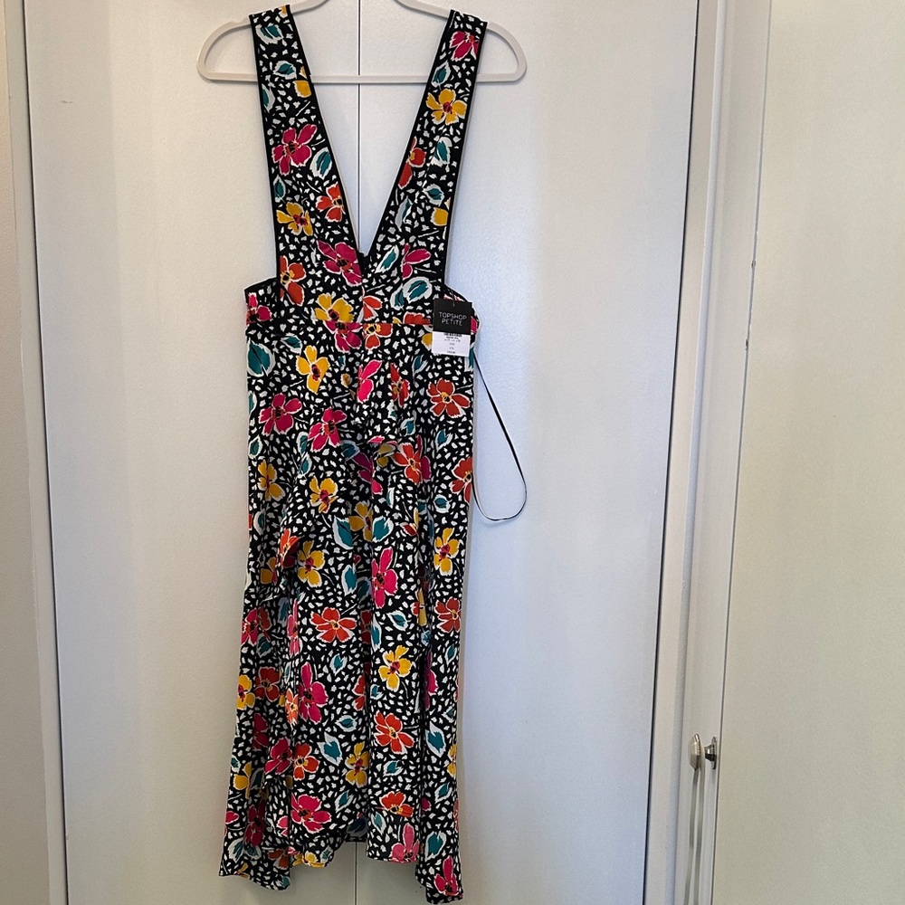 Topshop PETITE Multicolor Floral Jumper Dress